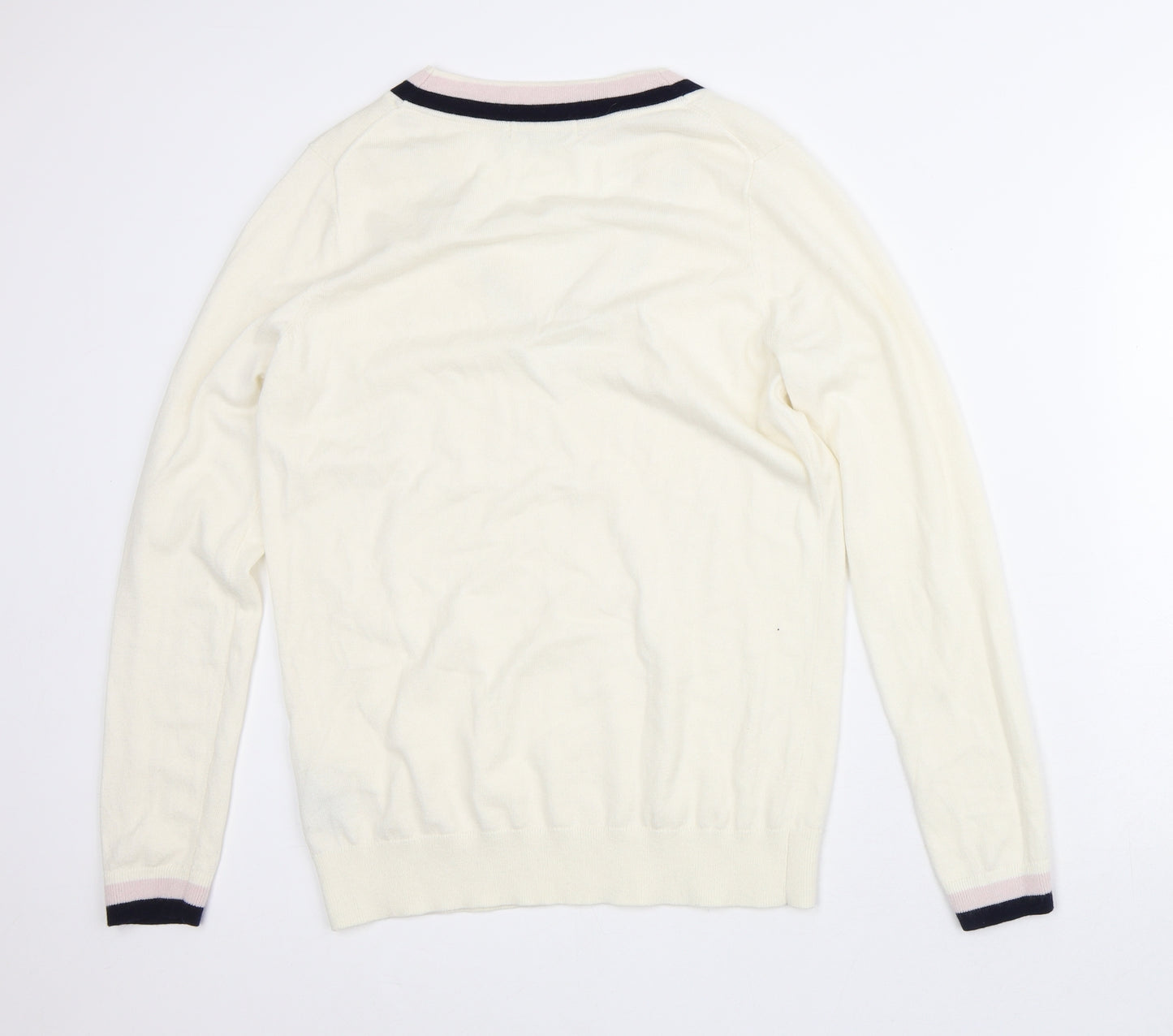 Boden Mens Beige Striped Wool Pullover Sweatshirt Size M