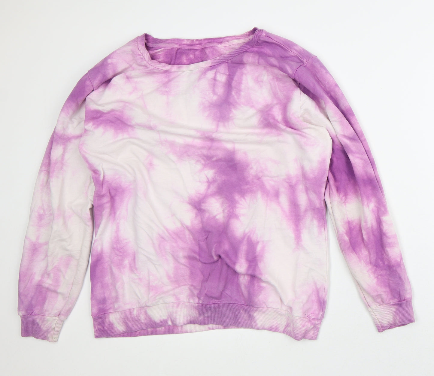 Atmosphere Womens Purple Geometric Cotton Pullover Sweatshirt Size 18 - Tie-Dye