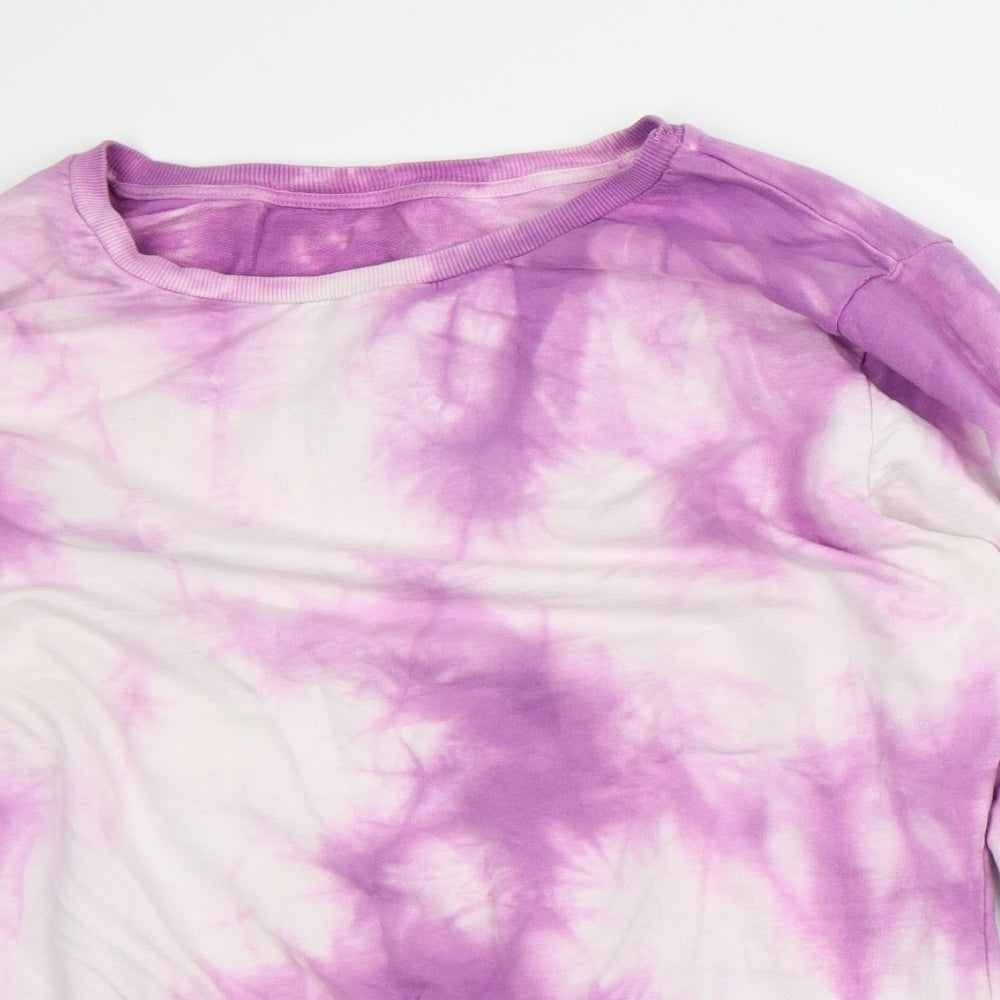 Atmosphere Womens Purple Geometric Cotton Pullover Sweatshirt Size 18 - Tie-Dye