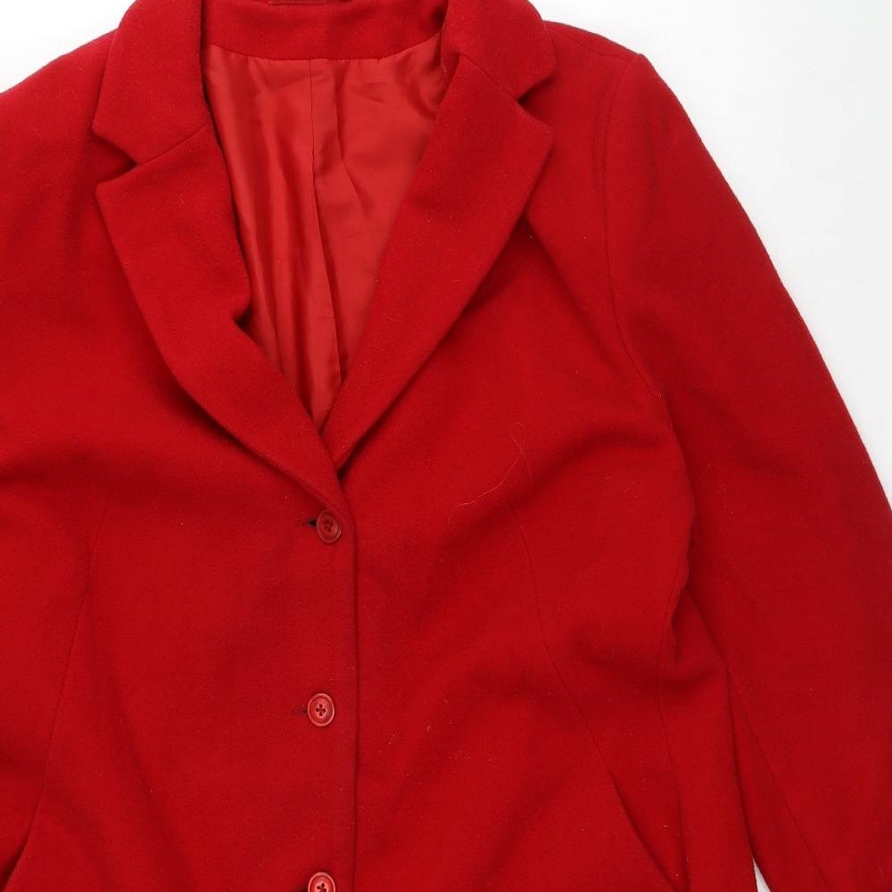 Preworn Womens Red Trench Coat Coat Size 20