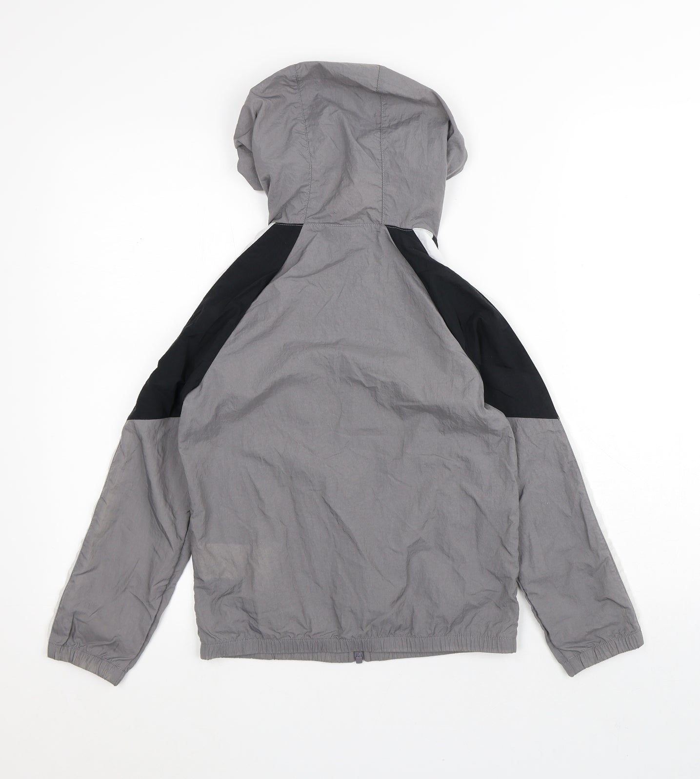 Nike Boys Grey Striped Rain Coat Coat Size 8-9 Years