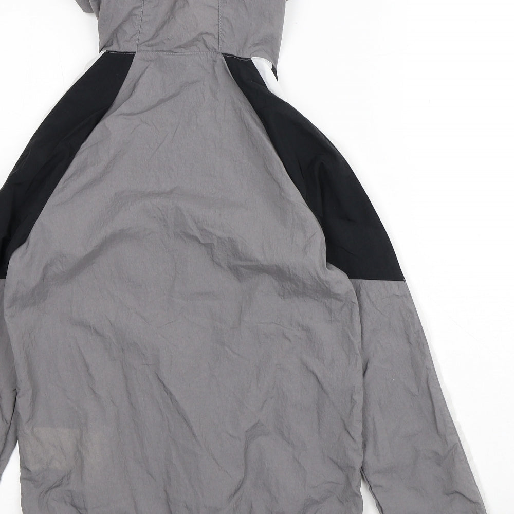 Nike Boys Grey Striped Rain Coat Coat Size 8-9 Years