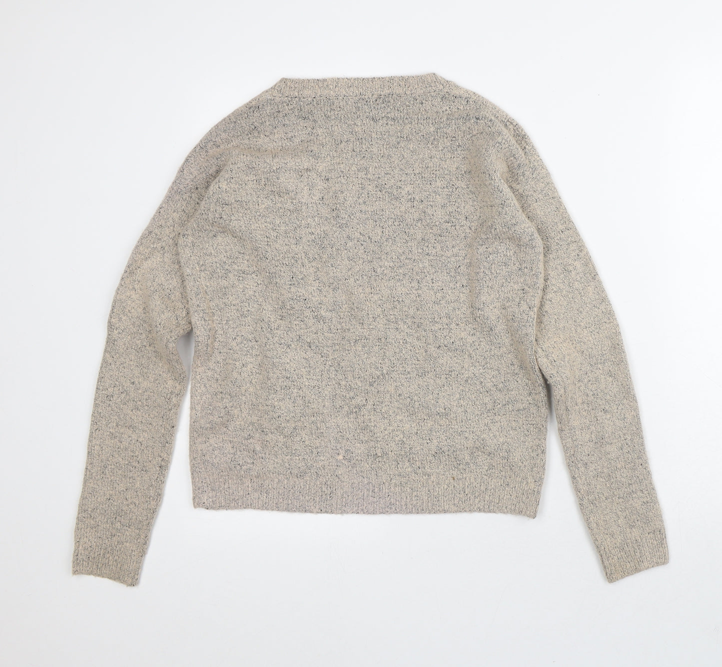 Atmosphere Womens Beige Crew Neck Geometric Acrylic Pullover Jumper Size 8 - Christmas