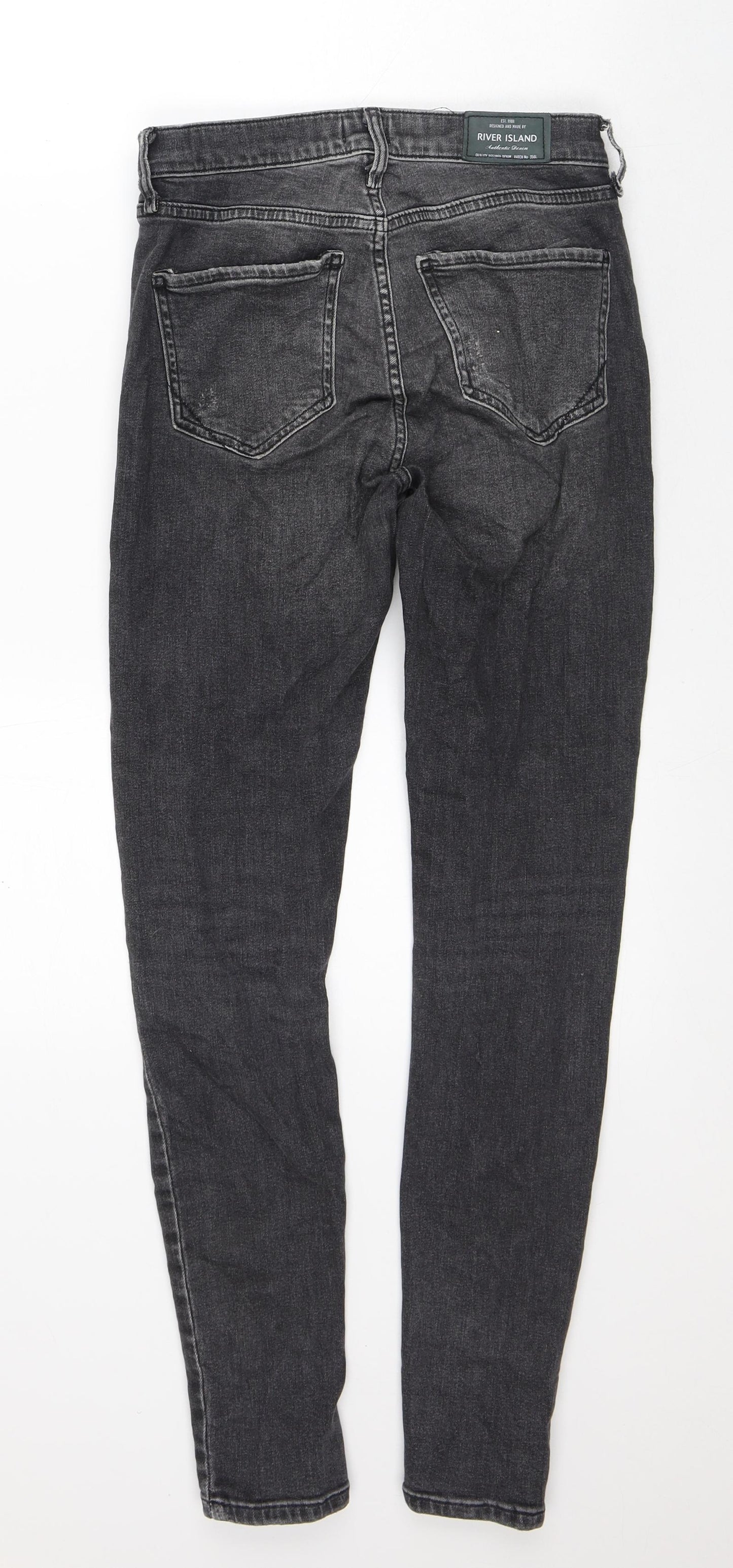 River Island Womens Grey Cotton Skinny Jeans Size 8 L28 in Regular