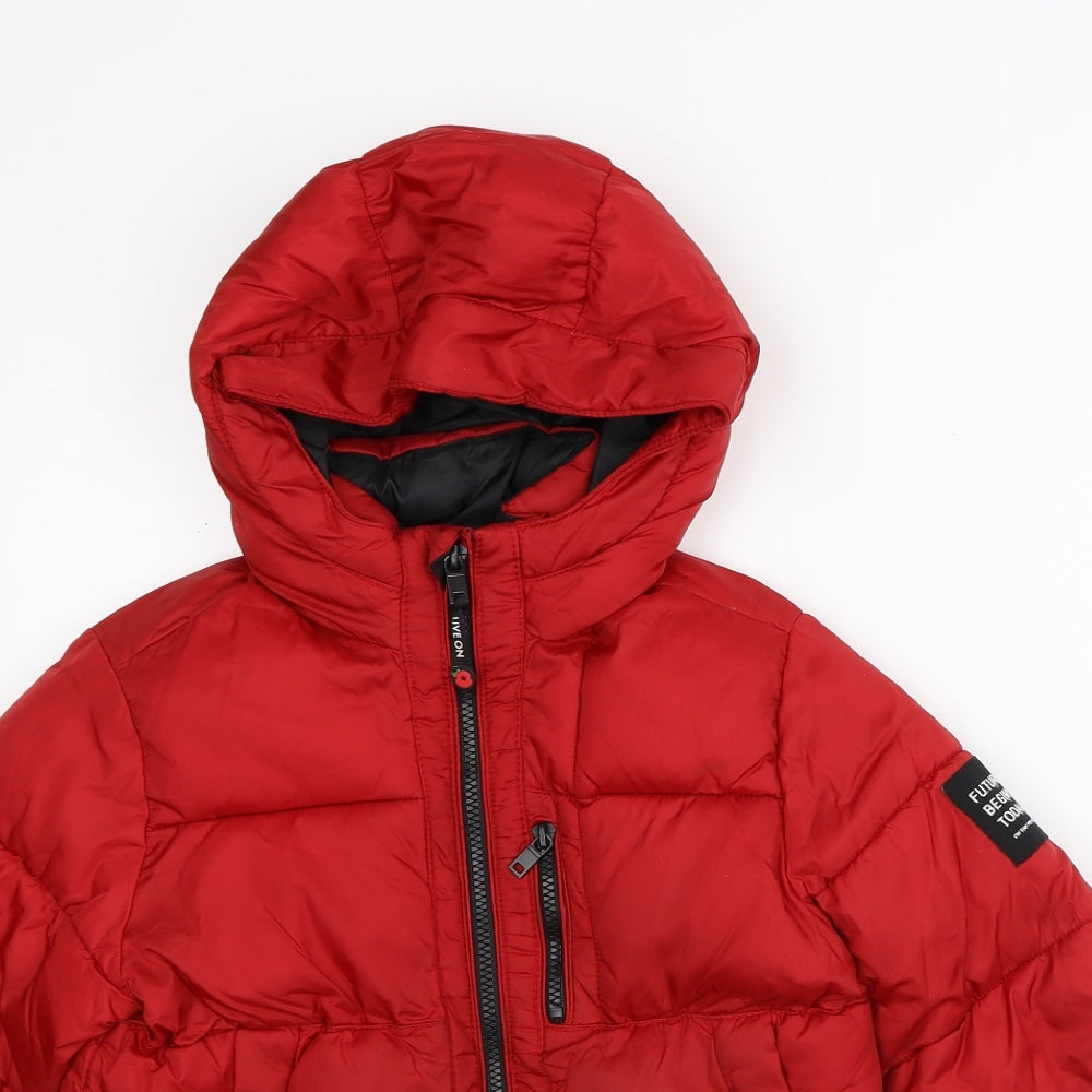 Zara Womens Red Quilted Coat Size 6