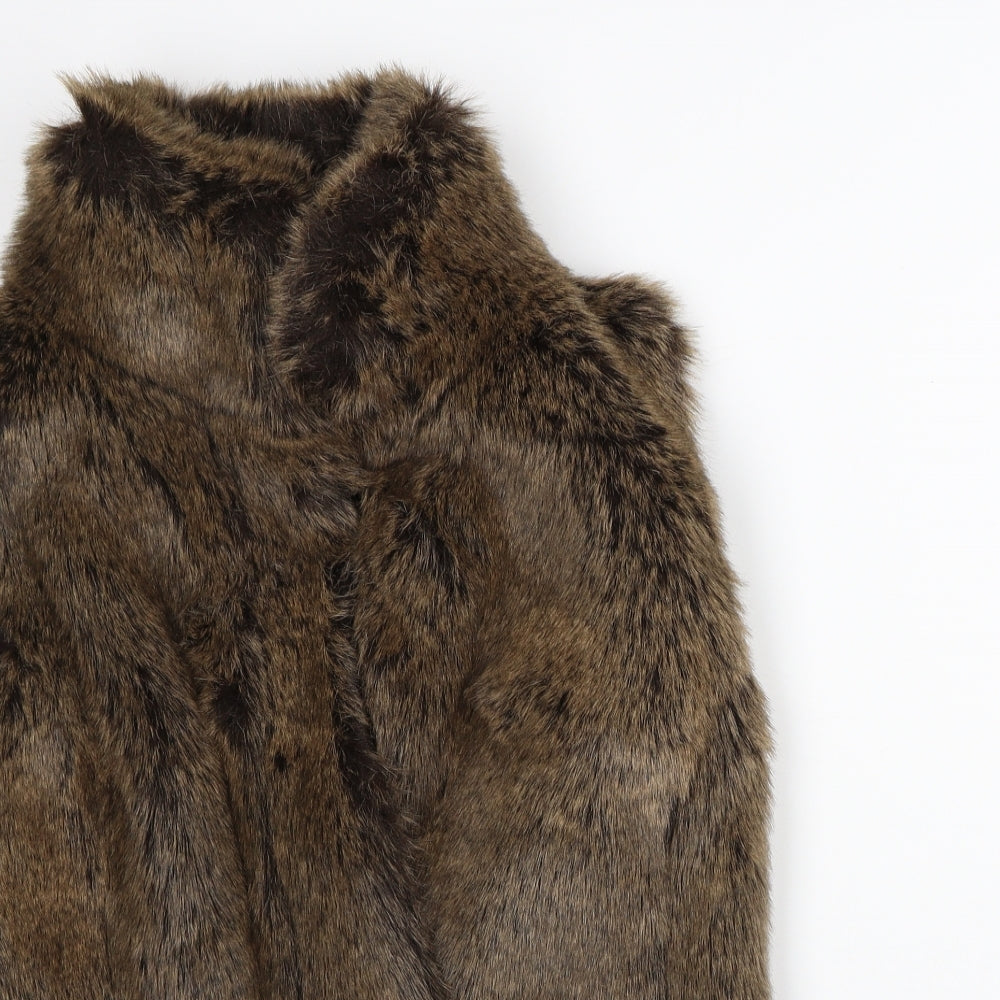Marks and Spencer Womens Brown Jacket Size 12 - Faux Fur