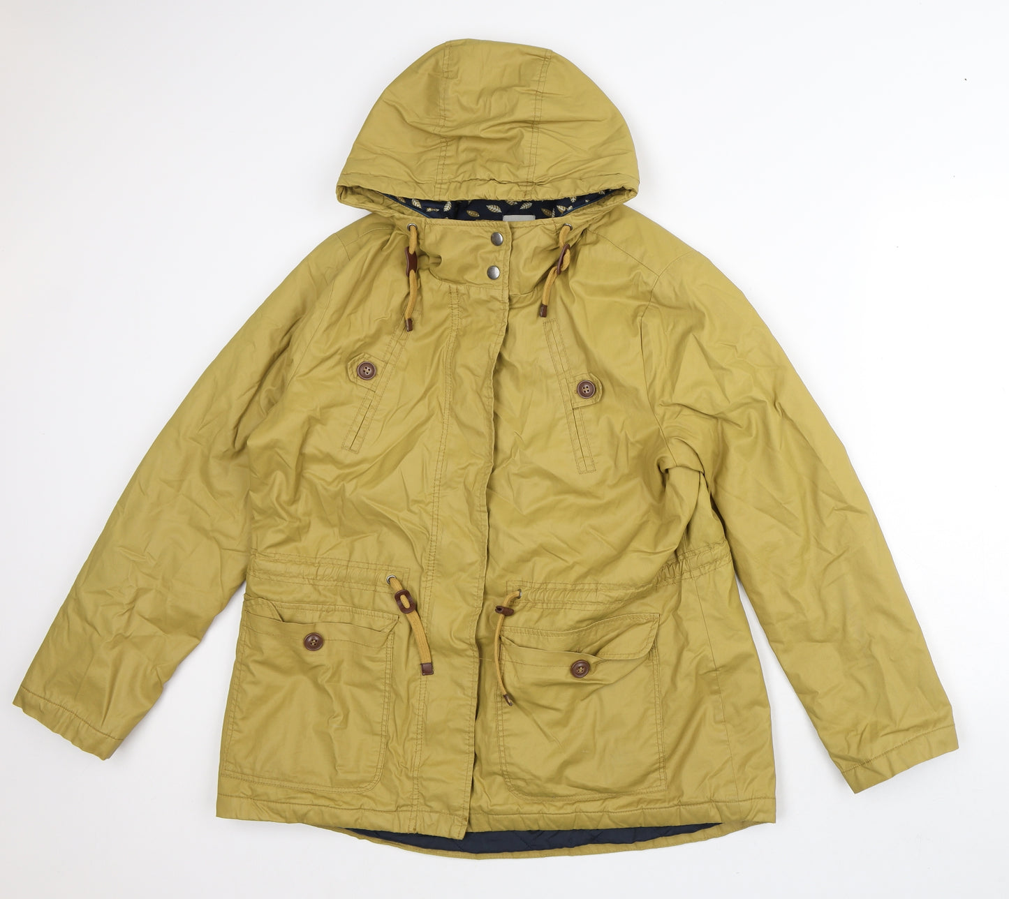 George Womens Yellow Rain Coat Coat Size 16