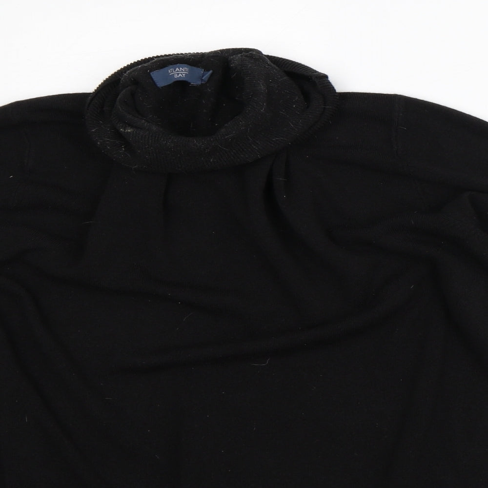 Atlantic Bay Mens Black Acrylic Pullover Sweatshirt Size L