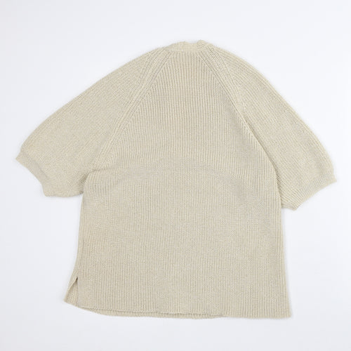 NEXT Womens Beige V-Neck Acrylic Pullover Jumper Size L