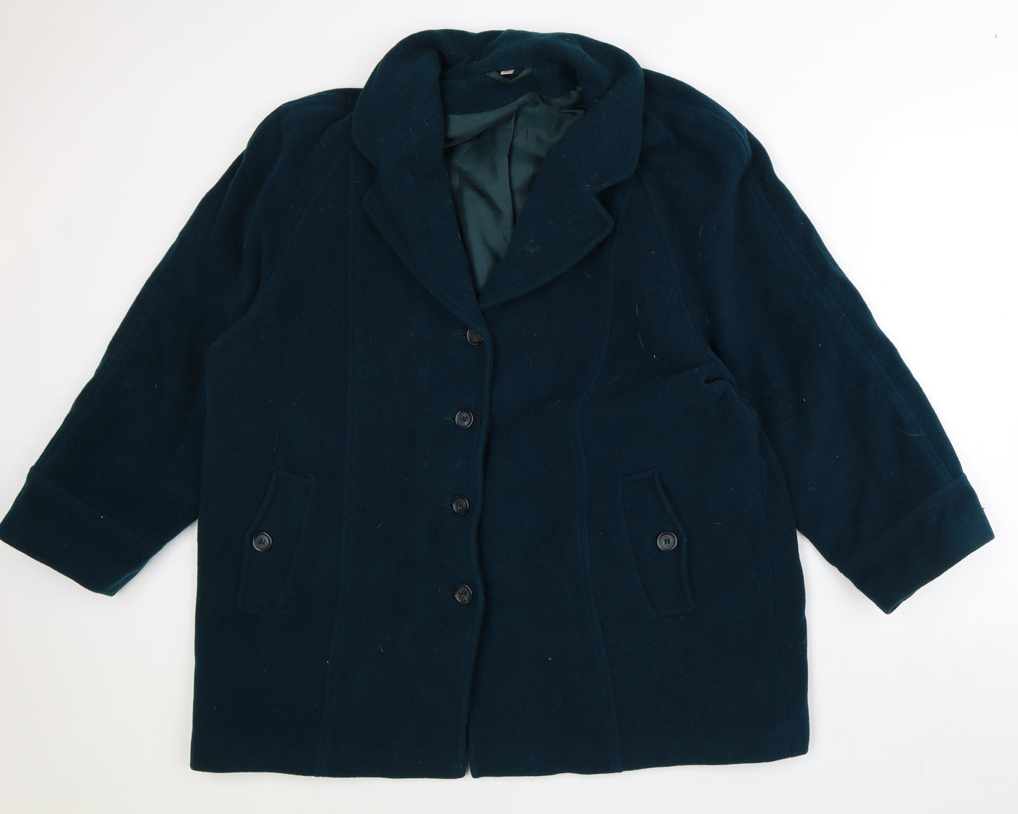 Preworn Womens Green Overcoat Coat Size 20
