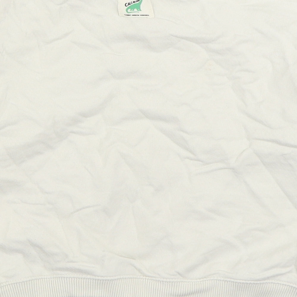Zara Boys White Cotton Pullover Sweatshirt Size 3-4 Years Pullover