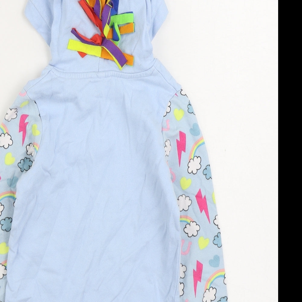 George Girls Blue Geometric Cotton Pullover Hoodie Size 6-7 Years Pullover - My Little Pony