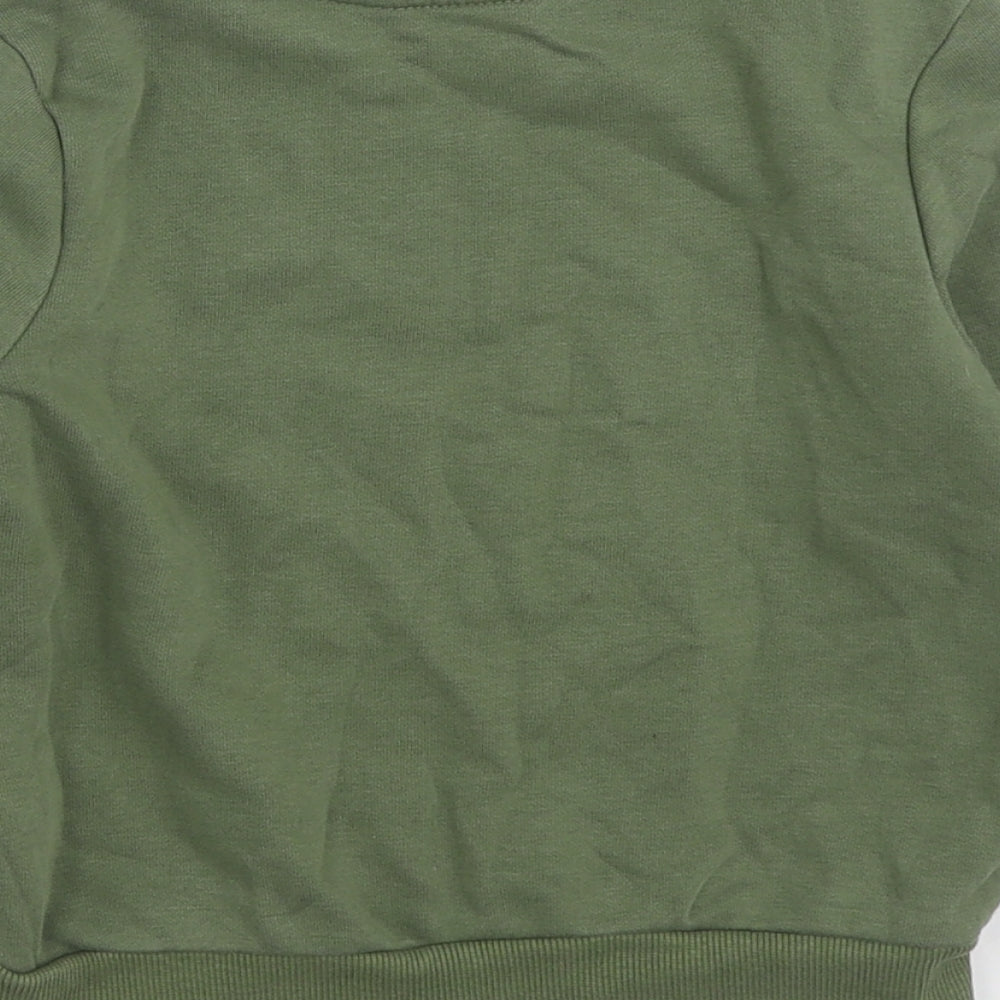 George Boys Green Cotton Pullover Jumper Size 18-24 Months Pullover