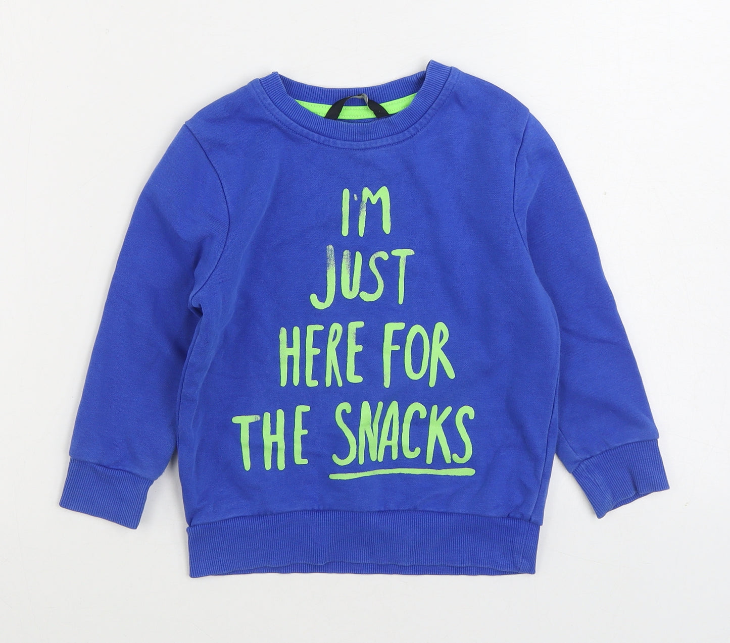 George Boys Blue Cotton Pullover Sweatshirt Size 2-3 Years Pullover