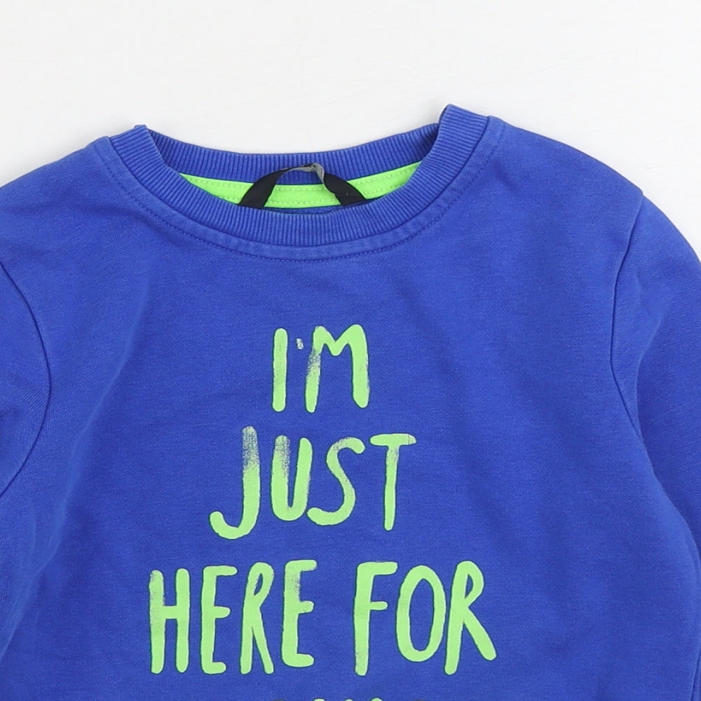 George Boys Blue Cotton Pullover Sweatshirt Size 2-3 Years Pullover