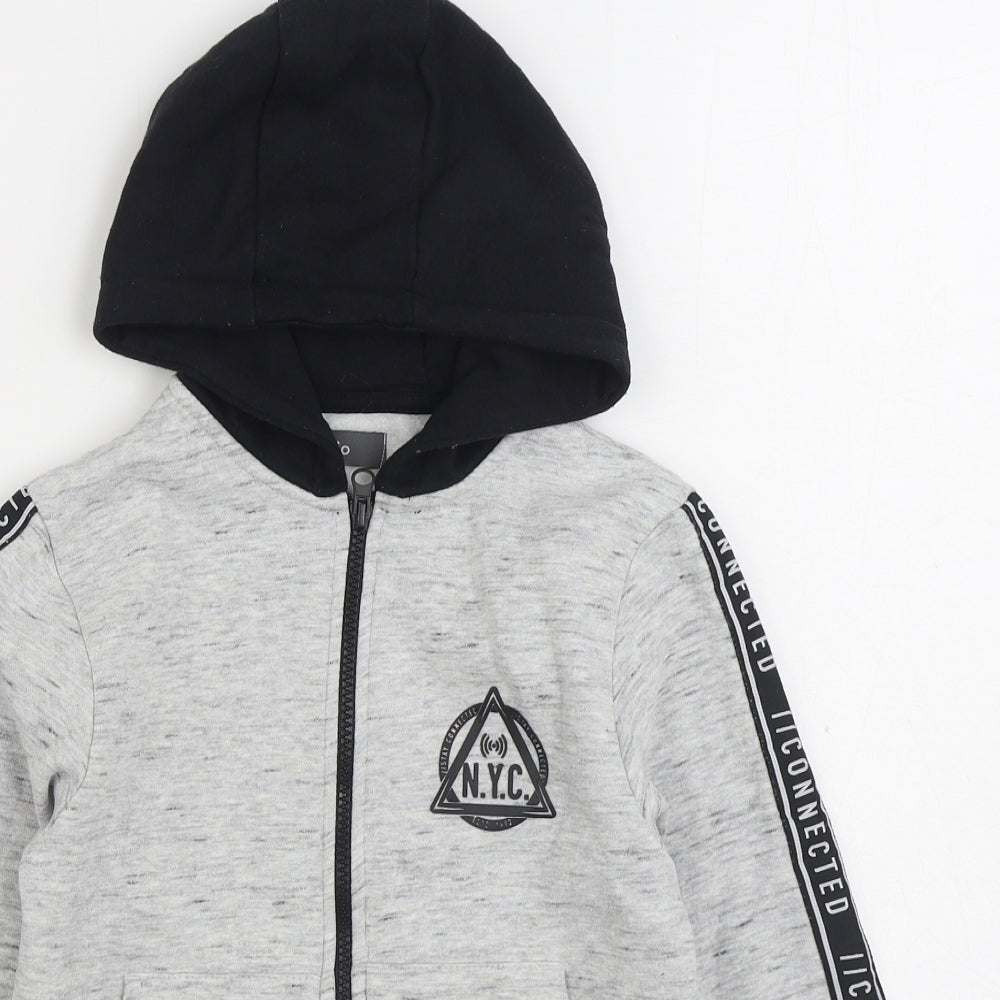Studio Boys Grey Cotton Full Zip Hoodie Size 8-9 Years Zip