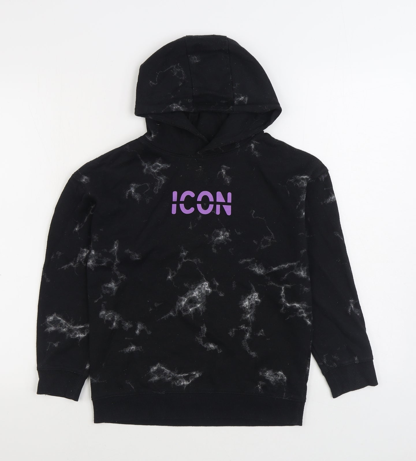 Primark Boys Black Cotton Pullover Hoodie Size 10-11 Years Pullover