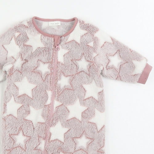 NEXT Girls Pink Geometric Polyester One Piece Size 0-3 Months Zip