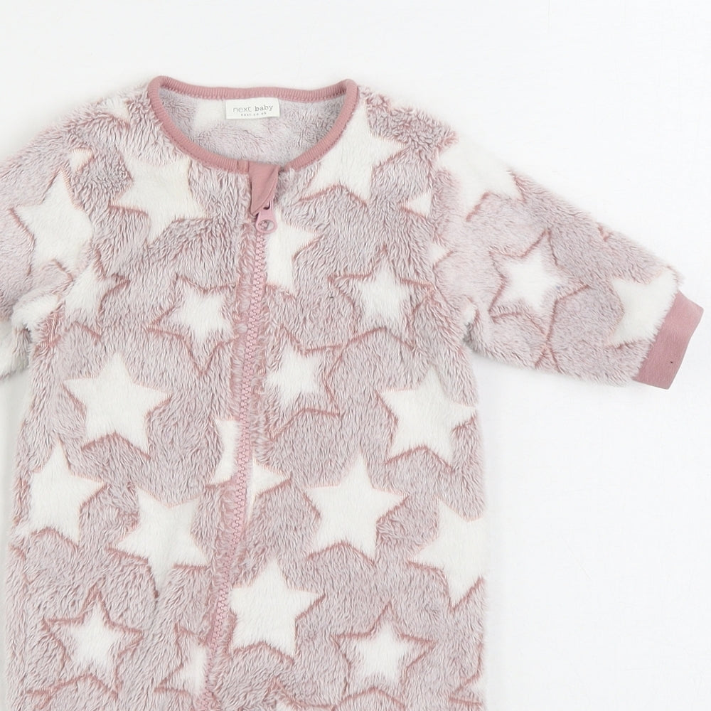 NEXT Girls Pink Geometric Polyester One Piece Size 0-3 Months Zip