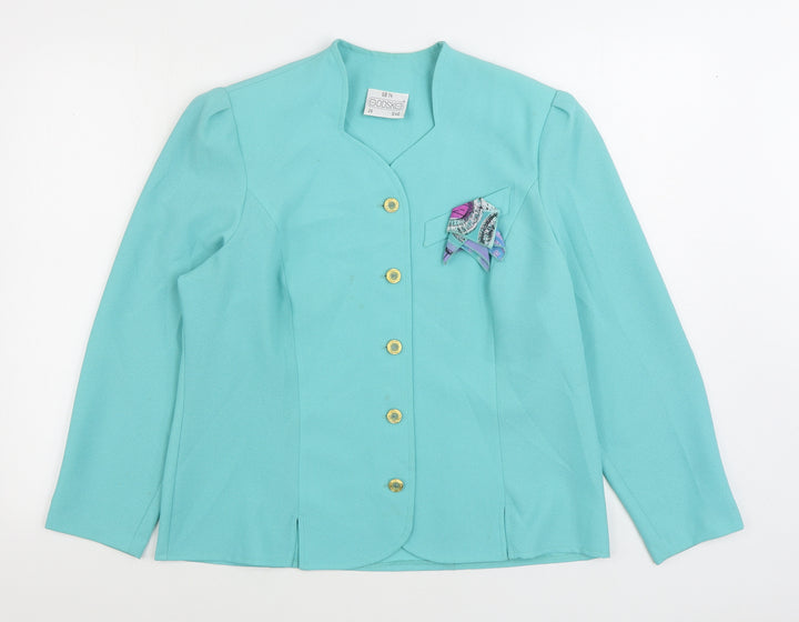 Godske Womens Blue Jacket Blazer Size 14 Button