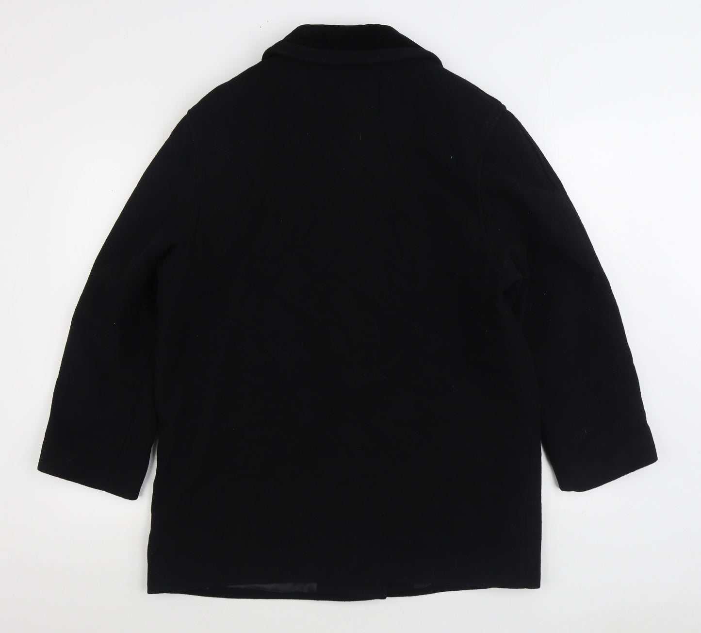 Eastex Womens Black Overcoat Coat Size 14 Button