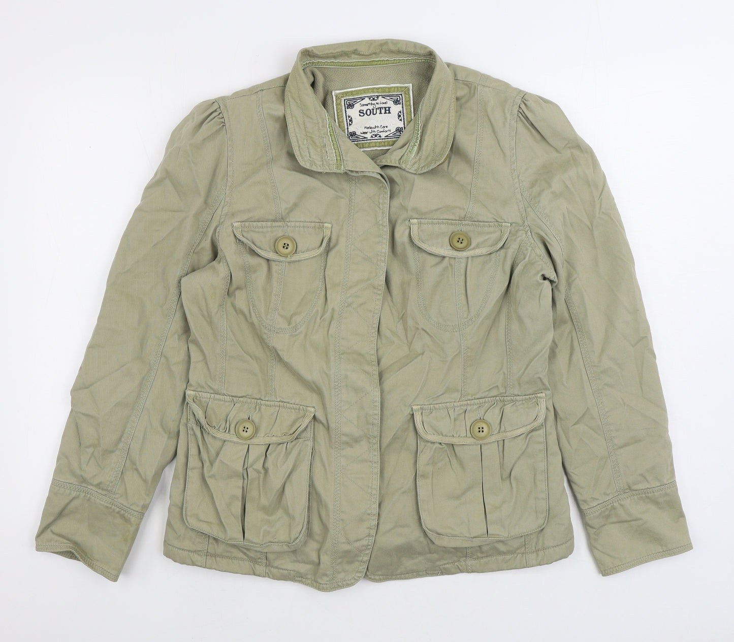 South Boutique Womens Green Jacket Size 14 Button