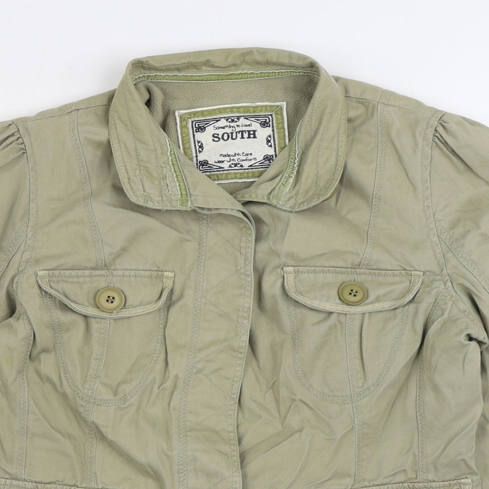 South Boutique Womens Green Jacket Size 14 Button