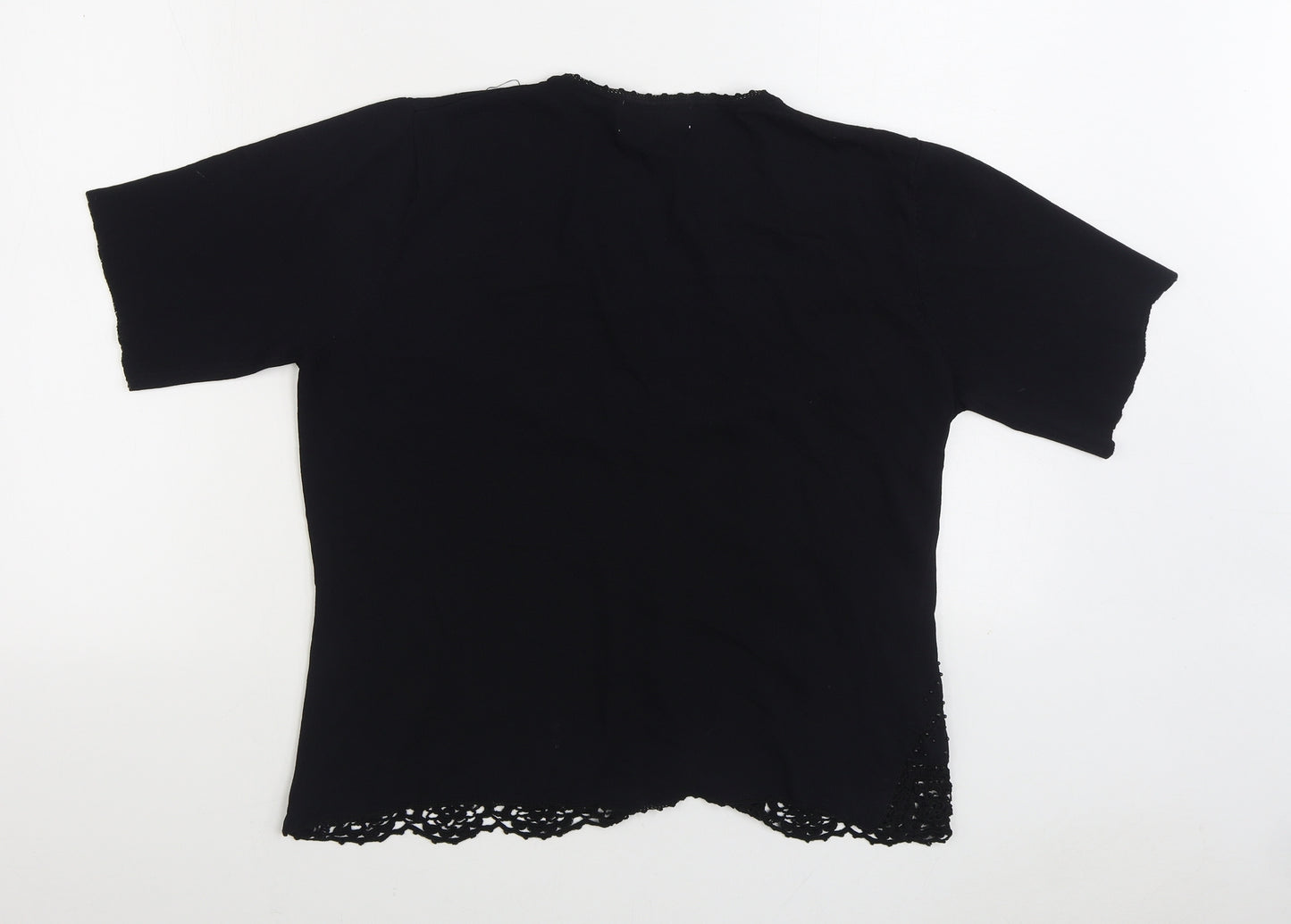 Affections Womens Black V-Neck Viscose Cardigan Jumper Size L