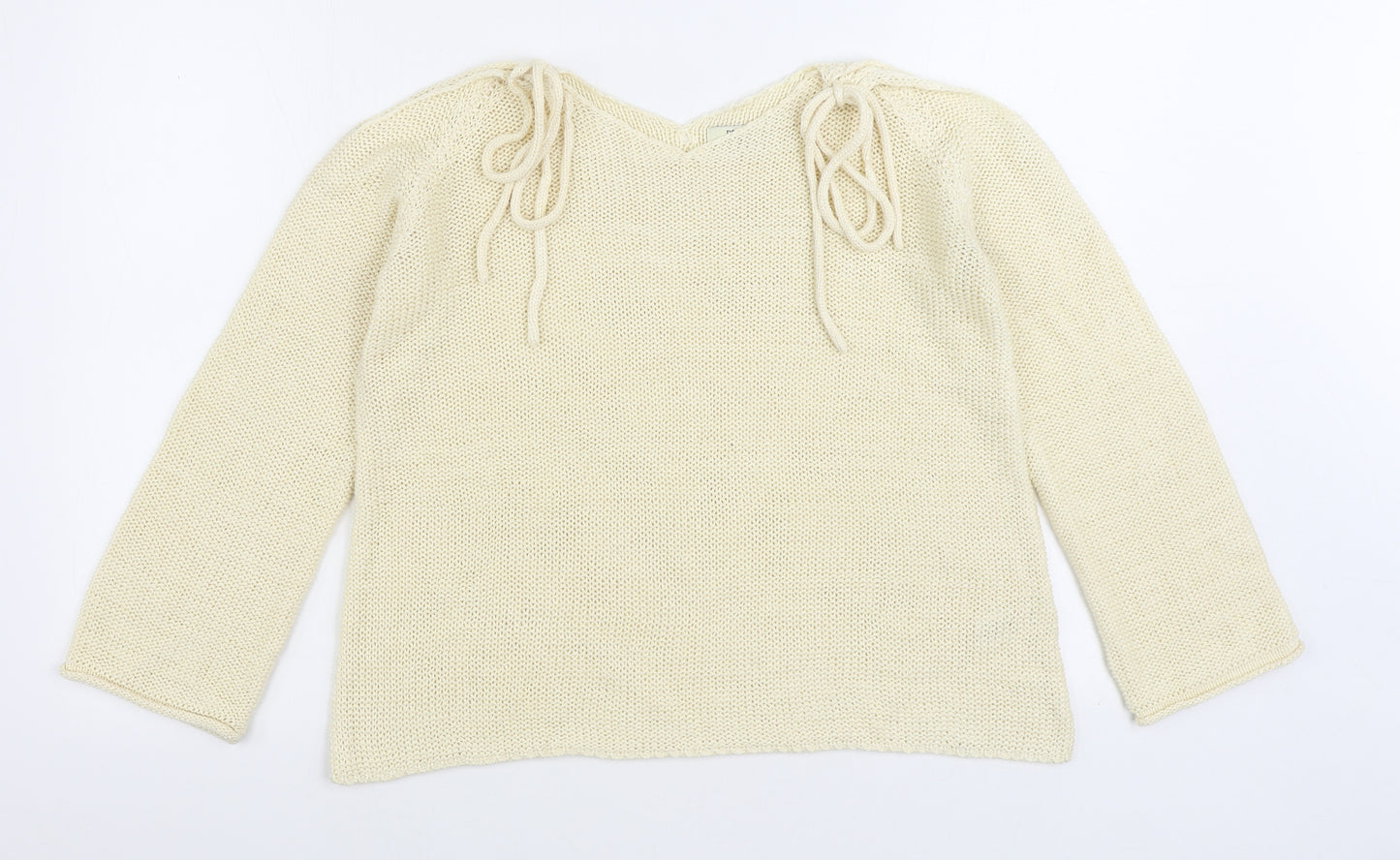 Matalan Womens White Boat Neck Acrylic Pullover Jumper Size M