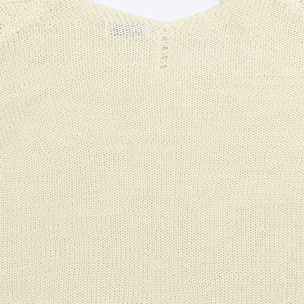 Matalan Womens White Boat Neck Acrylic Pullover Jumper Size M