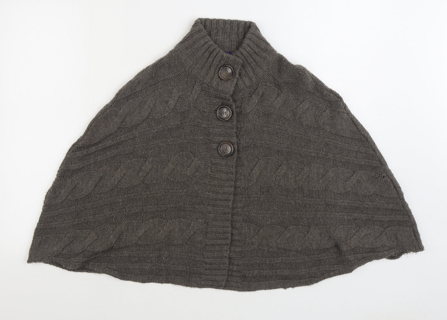 Marks and Spencer Girls Brown Jacket Poncho Size 13-14 Years Button