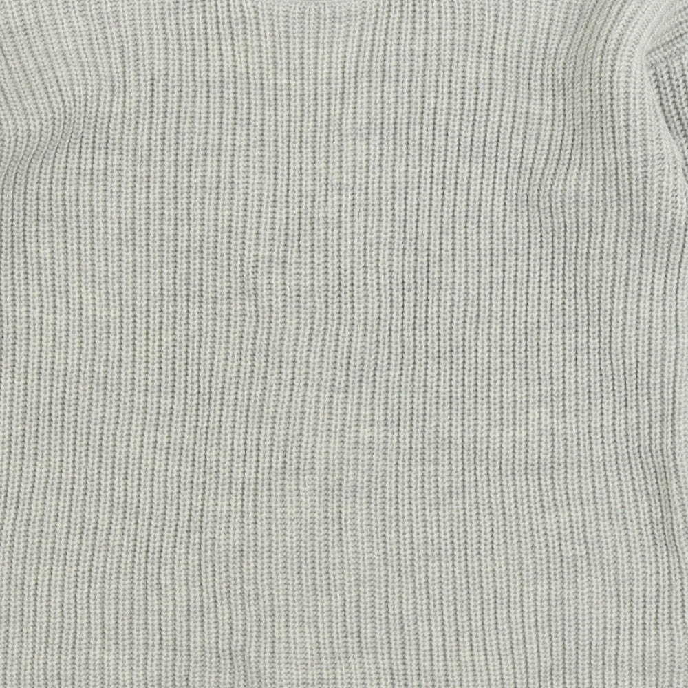 Primark Womens Grey V-Neck Acrylic Pullover Jumper Size M