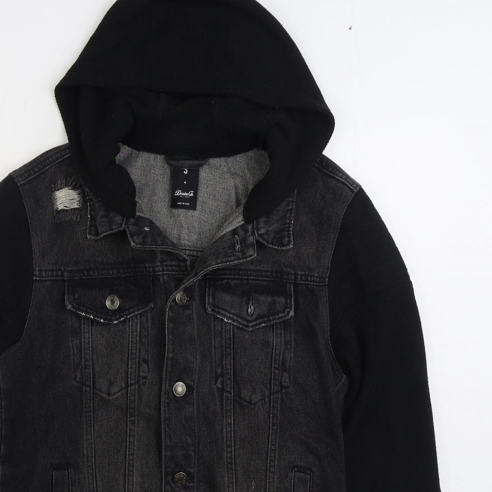 Denim & Co Mens Black Jacket Size S Button