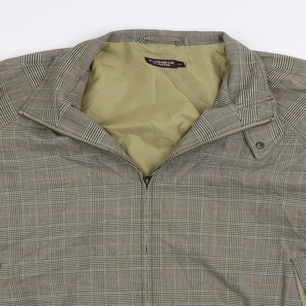 Debenhams Mens Brown Plaid Bomber Jacket Jacket Size 2XL Zip