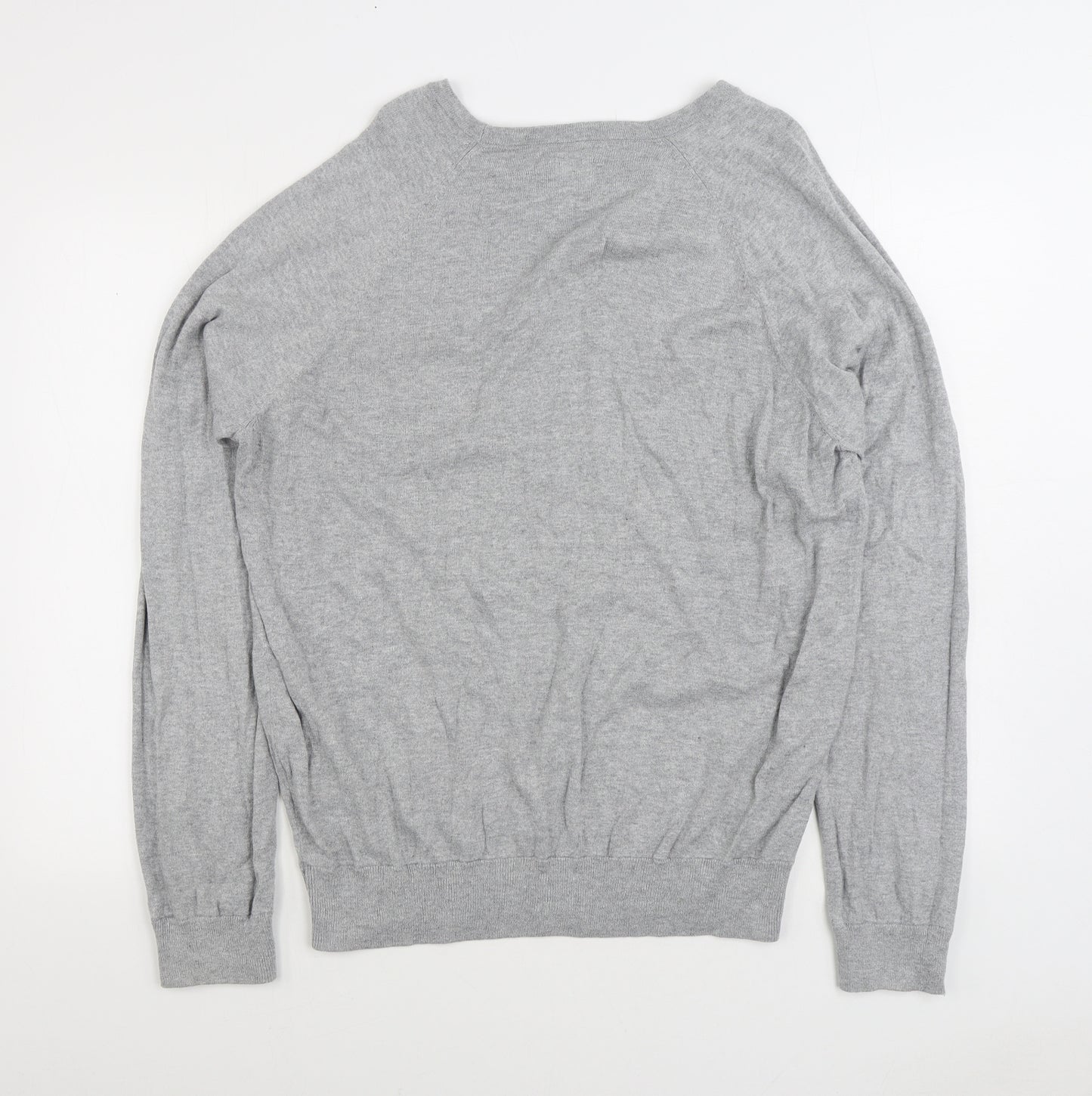 Pretty Green Mens Grey Round Neck Cotton Pullover Jumper Size XL