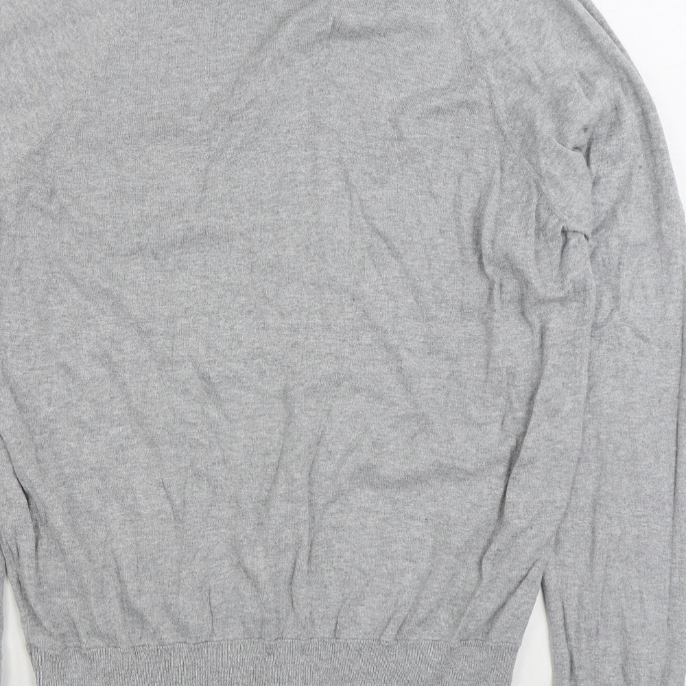 Pretty Green Mens Grey Round Neck Cotton Pullover Jumper Size XL