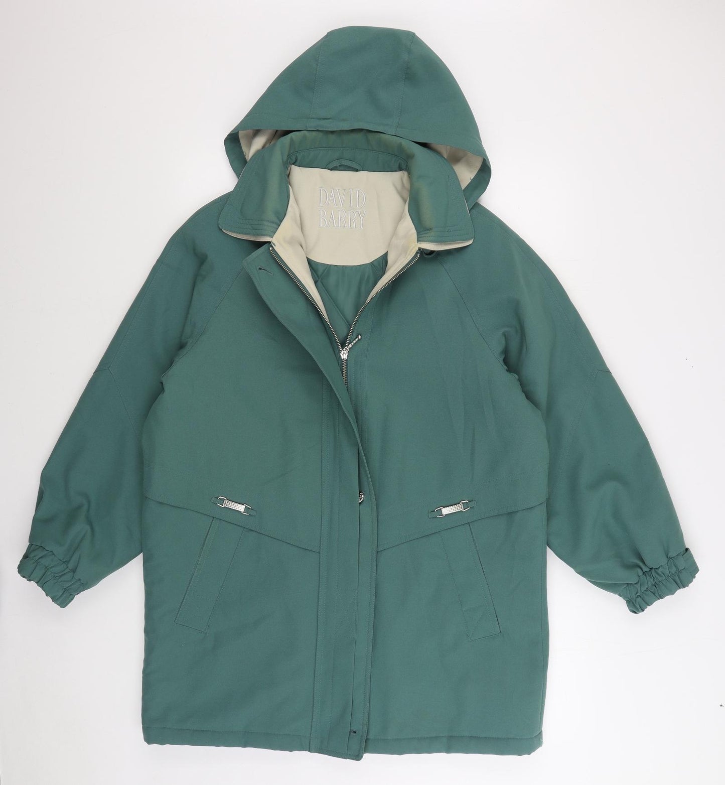 David Barry Womens Green Jacket Size 12 Zip