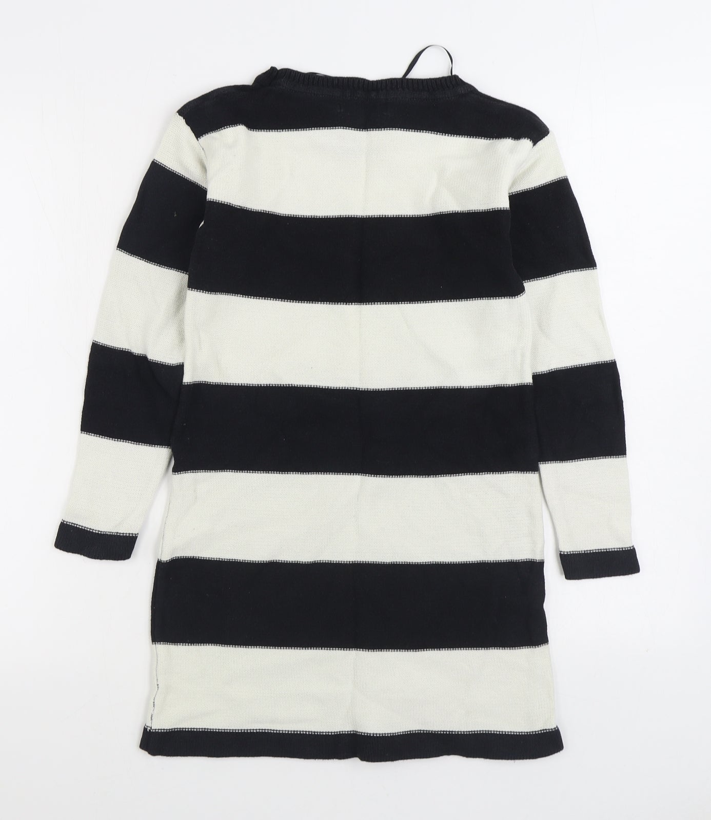 Atmosphere Womens Black Boat Neck Striped 100% Cotton Pullover Jumper Size 10