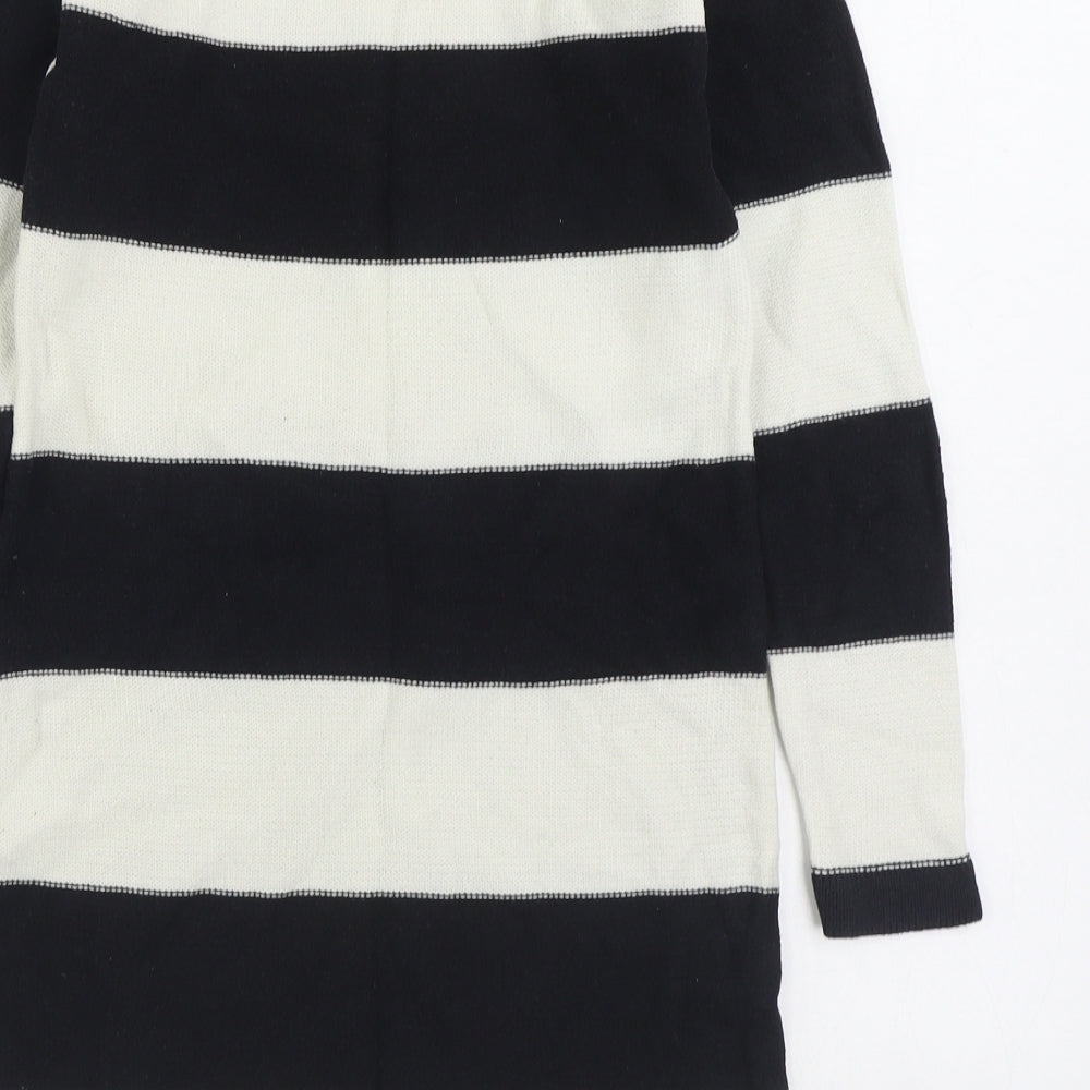Atmosphere Womens Black Boat Neck Striped 100% Cotton Pullover Jumper Size 10