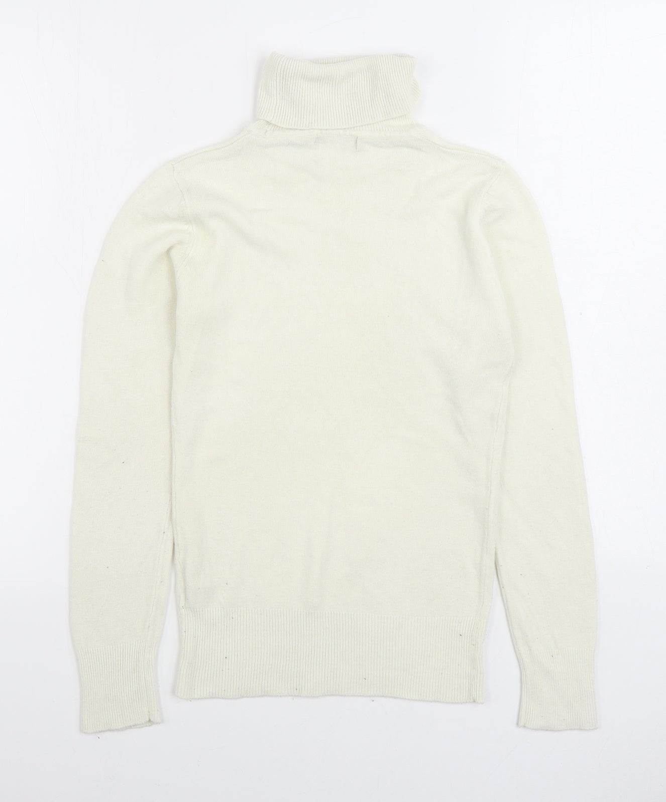 Primark Womens White Roll Neck Acrylic Pullover Jumper Size 10