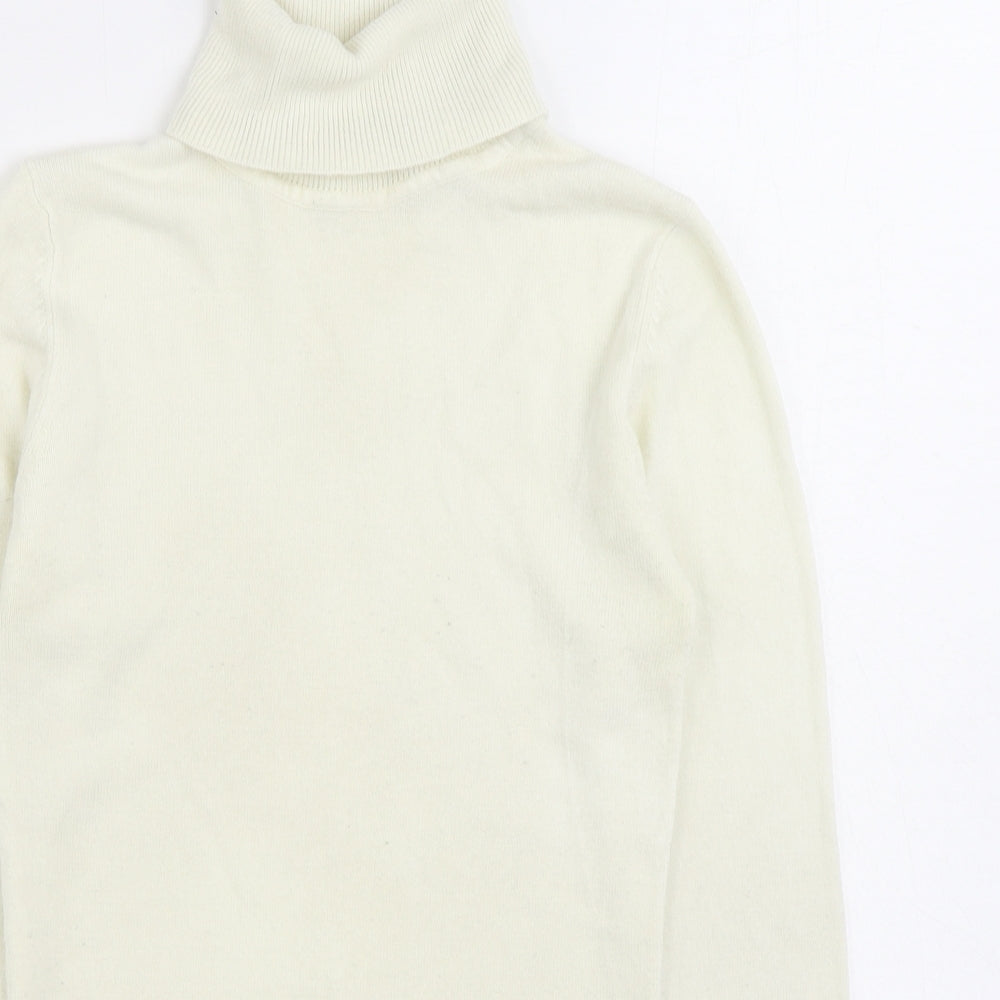 Primark Womens White Roll Neck Acrylic Pullover Jumper Size 10