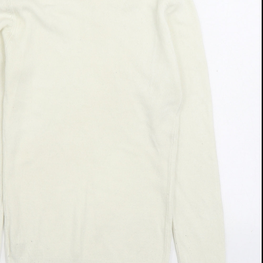 Primark Womens White Roll Neck Acrylic Pullover Jumper Size 10