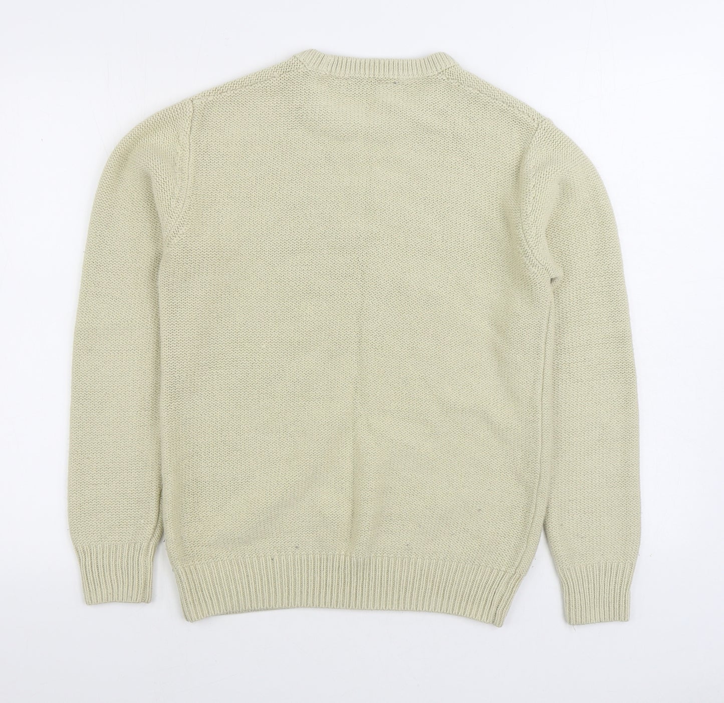 Cedar Wood State Mens Beige Round Neck Acrylic Pullover Jumper Size XS