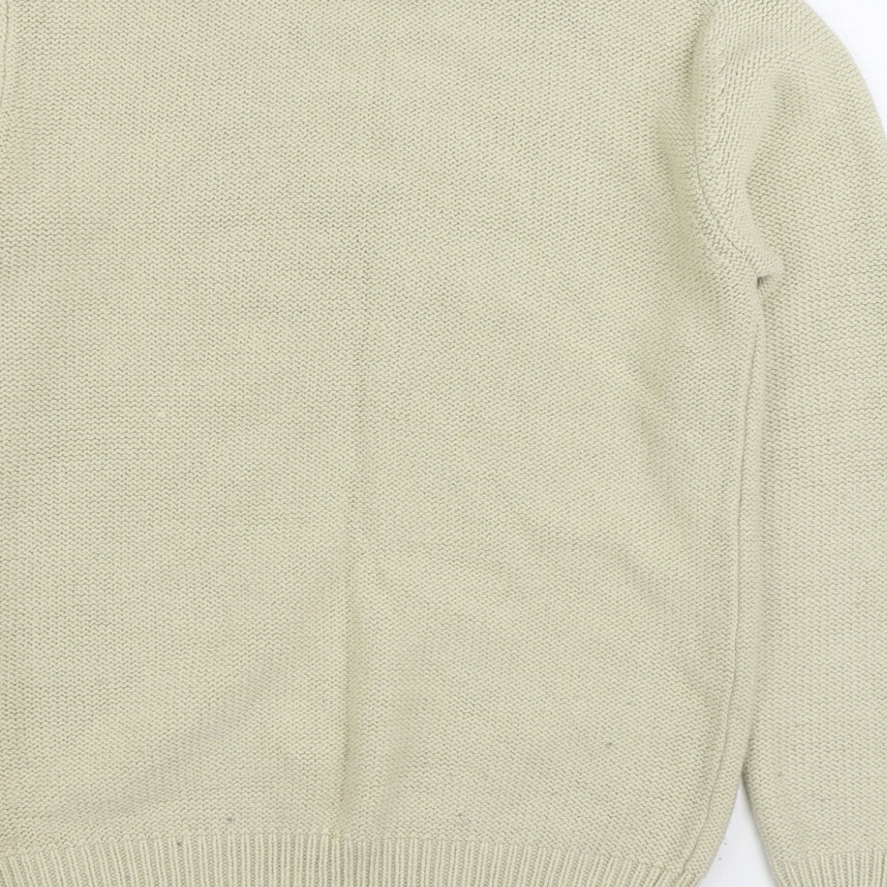 Cedar Wood State Mens Beige Round Neck Acrylic Pullover Jumper Size XS