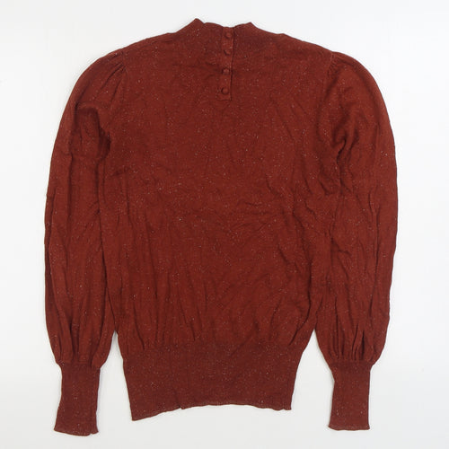 NEXT Womens Orange Round Neck Cotton Pullover Jumper Size 8