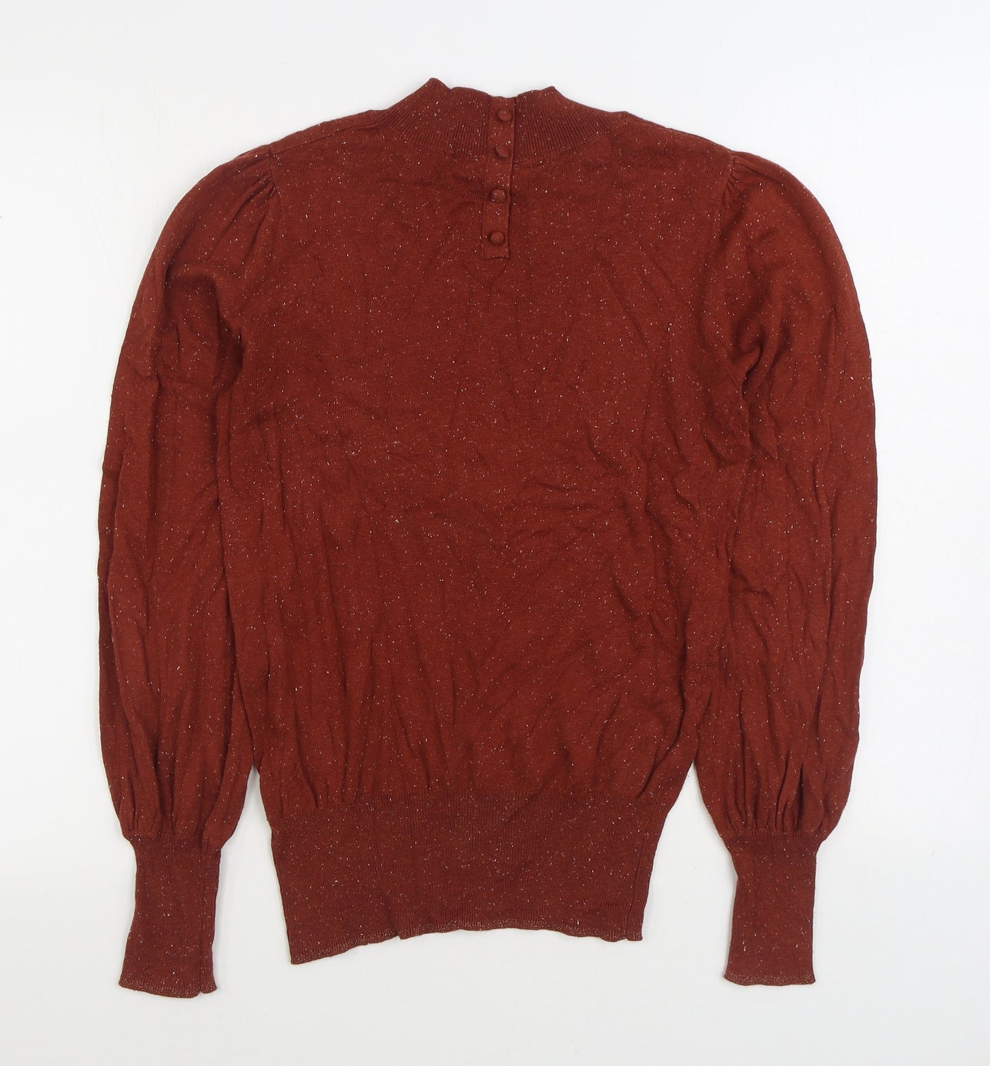 NEXT Womens Orange Round Neck Cotton Pullover Jumper Size 8