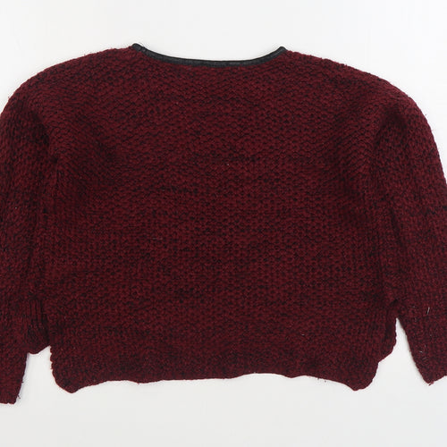 Select Womens Red Boat Neck Acrylic Pullover Jumper Size 6