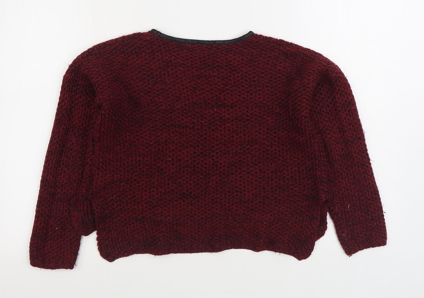 Select Womens Red Boat Neck Acrylic Pullover Jumper Size 6