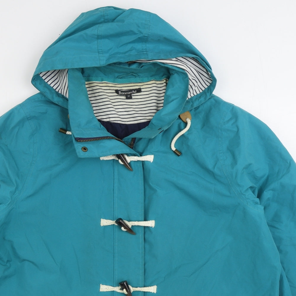 Bonmarché Womens Blue Rain Coat Coat Size 22 Zip