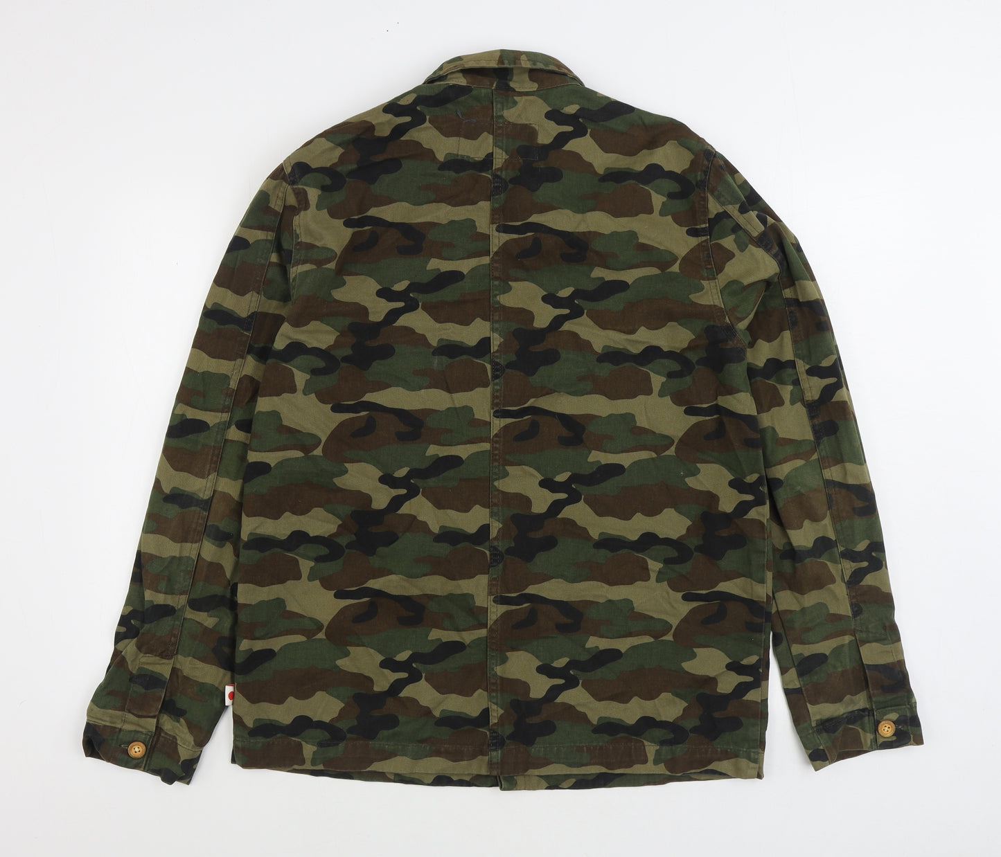 Bellfield Mens Green Camouflage Jacket Size L Button